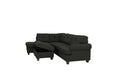 Contemporary 3 Pcs Sectional Sofa Ash Black Polyfiber Cushion Sofa Chaise Ottoman Reversible Couch Pillows Black Multi Wood Primary Living Space Tufted Back Contemporary,Modern L Shaped Rubberwood Particle Board 5 Seat