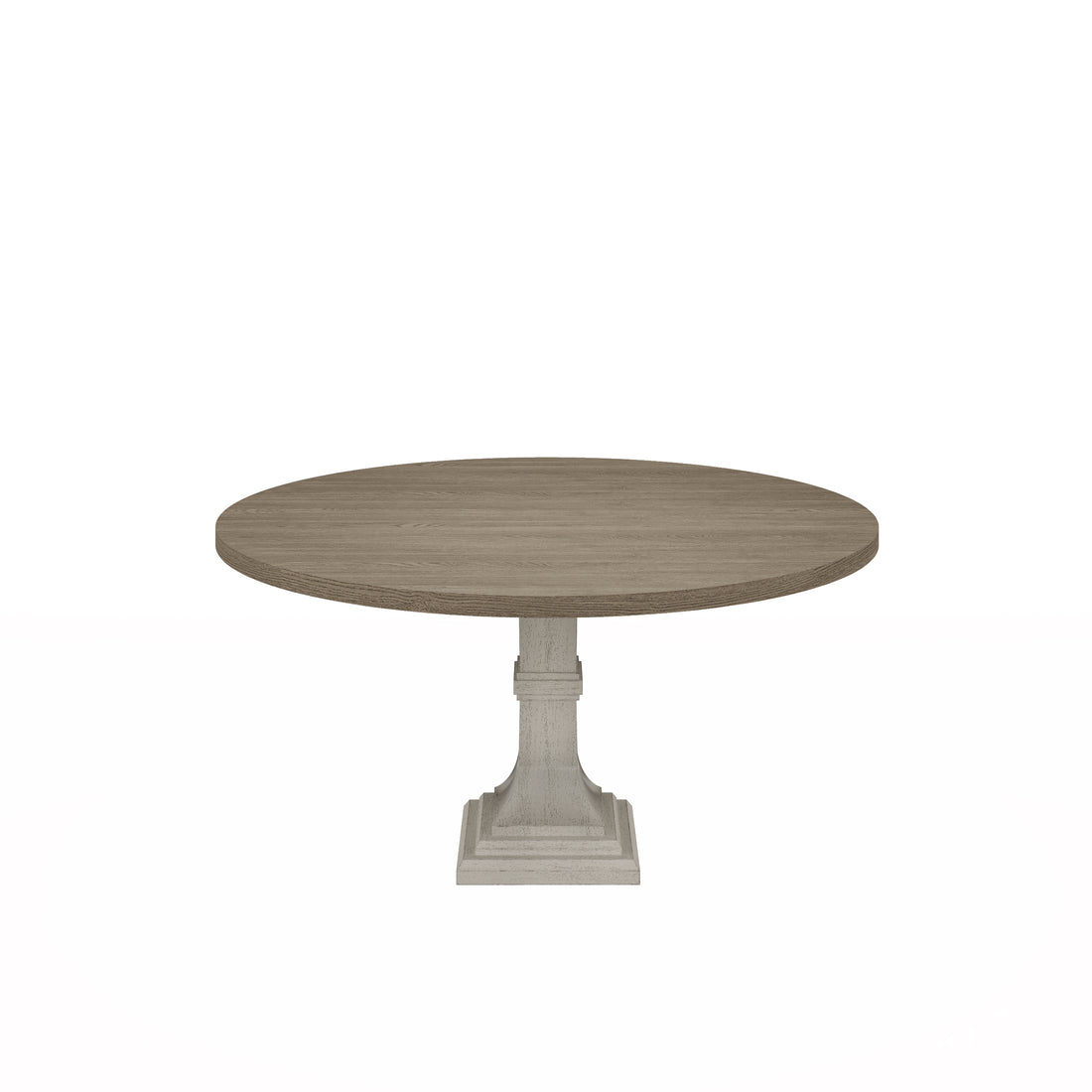 Tannen 59"W Round White And Gray Dining Table White Gray Mdf