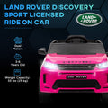 Qaba Land Rover Discovery Sport Licensed 12V Kids Ride On Car, Battery Powered Kids Electric Car With Remote Control, Soft Start, Led Lights, Music Horn, 3 Speeds, Pink Pink Plastic
