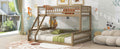 Twin Xl Over Queen Bunk Bed With Ladder And Guardrails, Walnut Expected Arrival Time: 10.27 Box Spring Not Required Twin Xl Walnut Wood Bunk Solid Wood Mdf