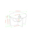 Contemporary Open Arch Base Round Coffee Table Cerused Ash Dark Gray Mdf Mdf