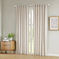 Clipped Jacquard Light Filtering Rod Pocket Back Tab Single Curtain Panel Only 1 Pc Panel Natural Polyester