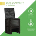 Outsunny Garden Compost Bin 80 Gallon Outdoor Large Capacity Composter Fast Create Fertile Soil Aerating Box, Easy Assembly, Yellow Yellow Polypropylene