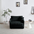 Modern Accent Chair With Ottoman, Living Room Club Chair Chenille Upholstered Armchairreading Chair For Bedroom, Black Chenille Black Chenille 1 Seat