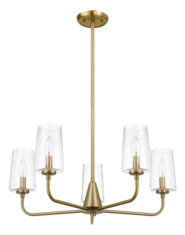 Dazzle Five Lights Chandelier With Clear Seeded Glass Satin Brass Antique Brass,Clear,Gold Brass,Glass