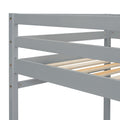 Twin Size High Loft Bed With Ladder Landing Platform, Ladders, Guardrails,Grey Twin Gray Wood Bedroom American Design Pine Bed Frame Pine