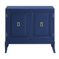 Blue 2 Door Console Cabinet Freestanding 1 2 Shelves Blue Primary Living Space Solid Wood Mdf