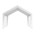 13X20 Heavy Duty Steel Carport Storage Canopy Garage Tent W Removable Sidewalls White Metal