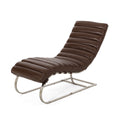 S Chaise Lounge Dark Brown Pu Leather