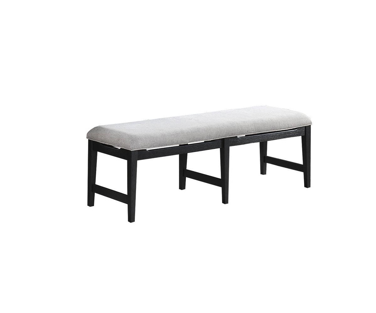 Modern 1Pc Dining Bench Black Frame Upholstered Cushion Plush Comfort Seat Kitchen Dining Room Furniture Black Dining Room Classic,Contemporary,Modern Rubberwood Fabric,Rubber Wood,Solid Wood