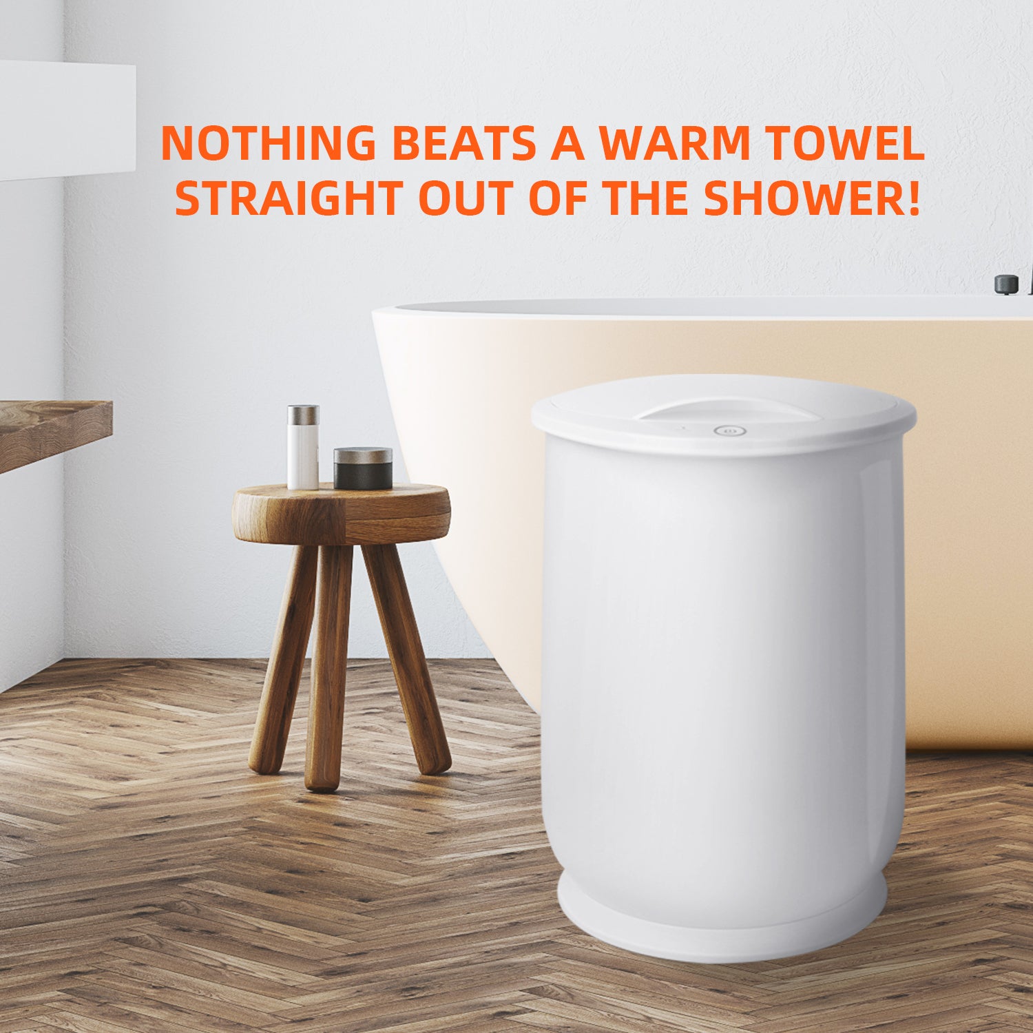 Towel Warmers, Luxury Bucket Towel Warmers, Large Towel Warmers For The Bathroom, Fits Up To 2 Oversized Towels, Bathrobes, Blankets, Pjs And More. White Plastic