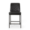 Counter Stool Set Of 2 Black Velvet