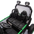 24V Two Seater Kids Ride On Utv W Parents Control,400W Super Power,Four Wheel Suspension,Led Light With Rear Searchlight,Bluetooth,Mp3,Music,Rear Storage Space,Speeds 3.73 4.97Mph For Kids Aged 3 . Green 50 99 Lbs Polypropylene