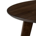 Round Wooden Dining Table With Fin Style Leg Support, Walnut Brown Brown Solid Wood