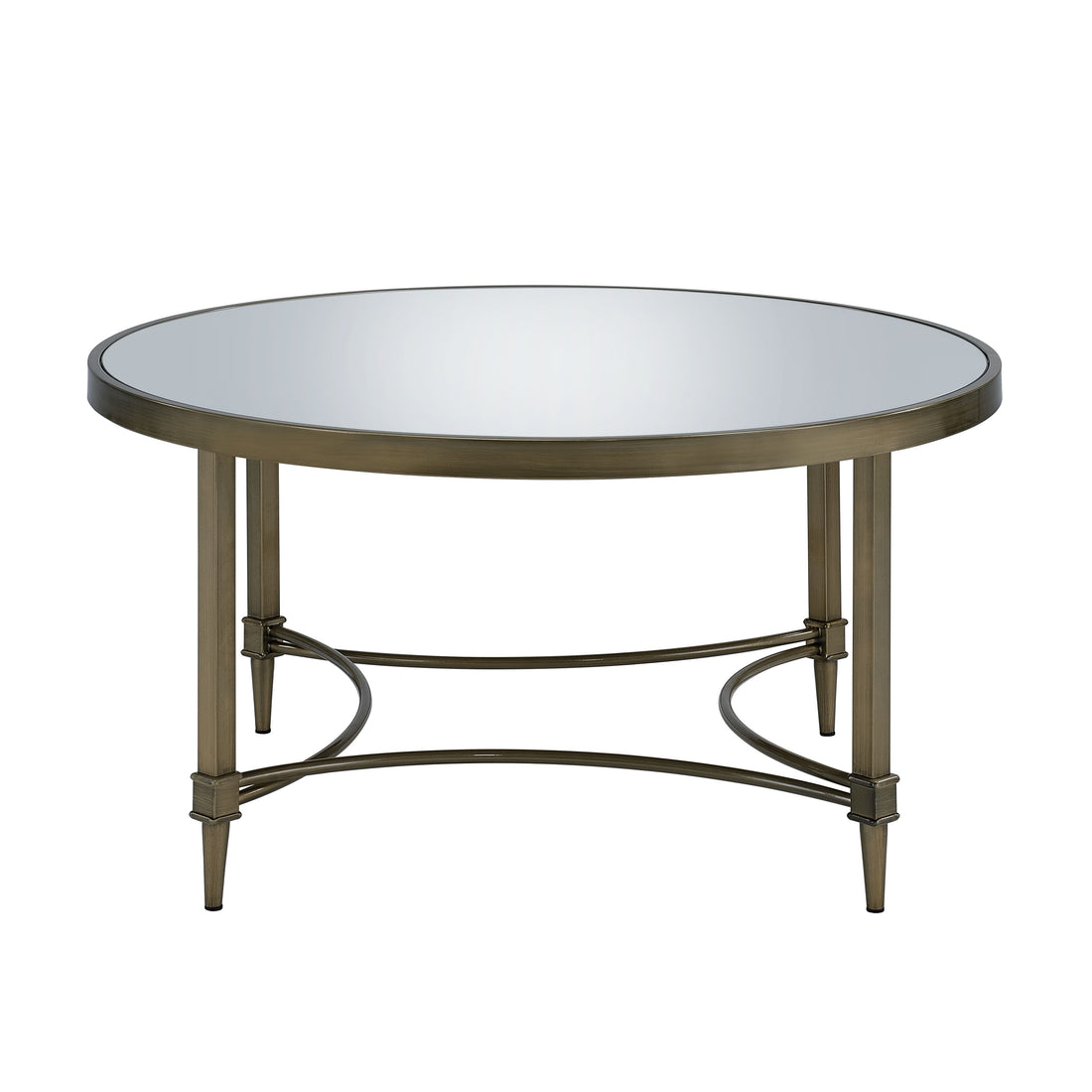 Aditya Coffee Table, Mirrored & Antique Brass Finish Lv02735 Antique Brass Metal