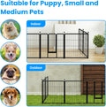 Dog Playpen Outdoor, Portable Dog Playpen For Yard, Travel, Camping, 24 Inch 8 Panels Heavy Duty Dog Pen For Puppies Small Dogs, Black Black Metal