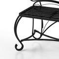 Butterfly Cast Metal Garden Bench, Outdoor Bench Patio Seat, Park Bench Outdoor Seating For Garden, Yard, Park, Entryway Black Garden & Outdoor 2 Person Seating Group Metal