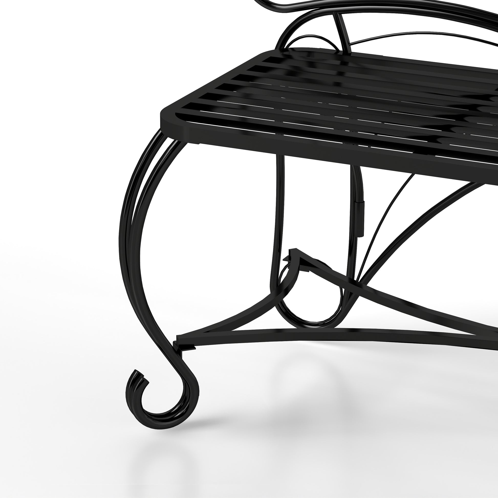 Butterfly Cast Metal Garden Bench, Outdoor Bench Patio Seat, Park Bench Outdoor Seating For Garden, Yard, Park, Entryway Black Garden & Outdoor 2 Person Seating Group Metal