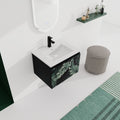 24'' Floating Wall Mounted Bathroom Vanity With Ceramics Sink & Soft Close Cabinet Door, Kd Package Black 2 Soft Close Doors Bathroom Wall Mounted Modern Plywood