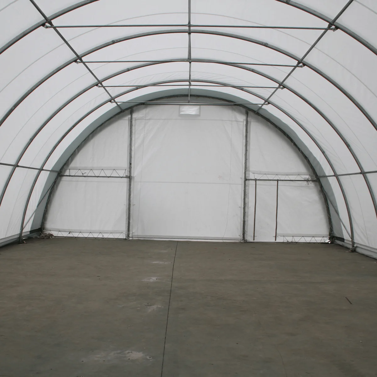 Single Truss Arch Storage Shelter W30'Xl40'Xh15' 11Oz Pe White Green Steel