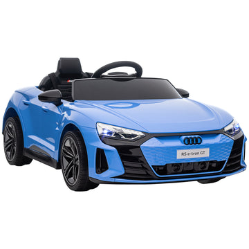 Aosom Kids Ride On Car, 12V Licensed Audi Rs E Tron Gt 3.1 Mph Electric Car For Kids, Ride On Toy For Boys And Girls With Remote Control, 4 Wheels With Suspension, Horn, Music, Lights, Blue Blue Plastic