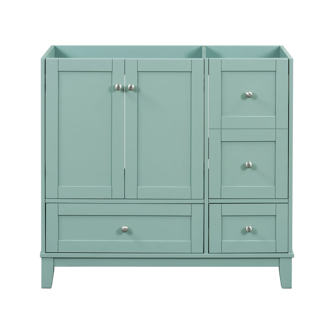 Cabinet Only 36" Bathroom Vanity Green Sink Not Included Green Solid Wood Mdf