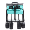 440Lbs Collapsible Foldable Wagon Cart With Strapping System ,Beach Wagon Utility Cart Utility Wagon Grocery Cart For Camping Shopping Sports Gardening Fishing Supports 3Pcs Plastic Liner Bag Blue