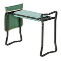 Outsunny Garden Kneeler Seat Stool Bench Kneeling Pad And 1 Large Side Tool Pouch & Easy Folding Design For Transport & Storage Green Steel