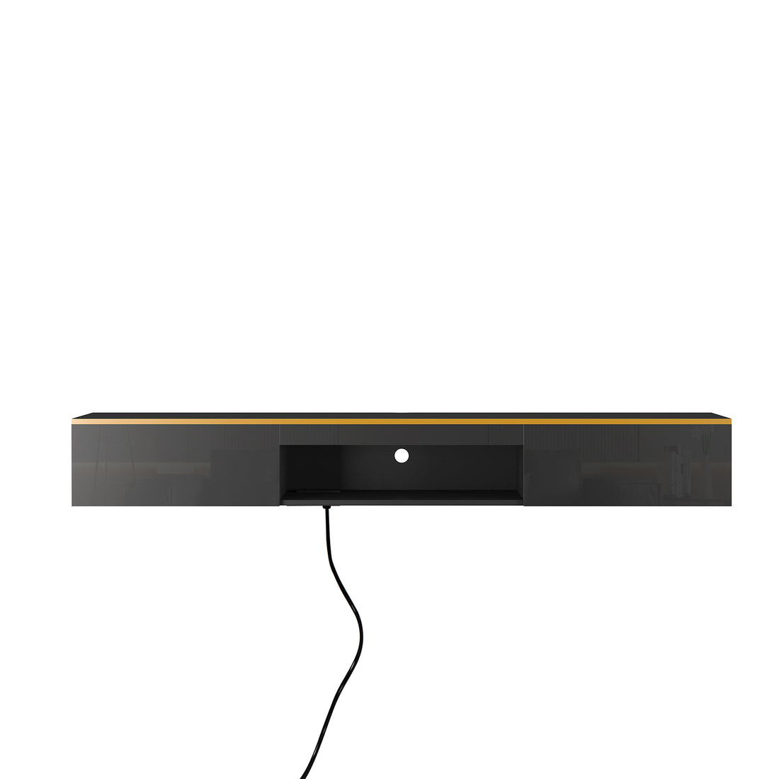 Floating Tv Stand Wall Mounted With 16 Color Leds,69" Modern Tv Stand, Floating Tv Cabinet Entertainment Center For 55 60 65 Inch Tv,Black Black 60 69 Inches Mdf