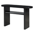 Elegant Minimalist Console Table With Rounded Edges And Sturdy Shelf Design For Entryway, Living Room Black Black Solid Wood Mdf