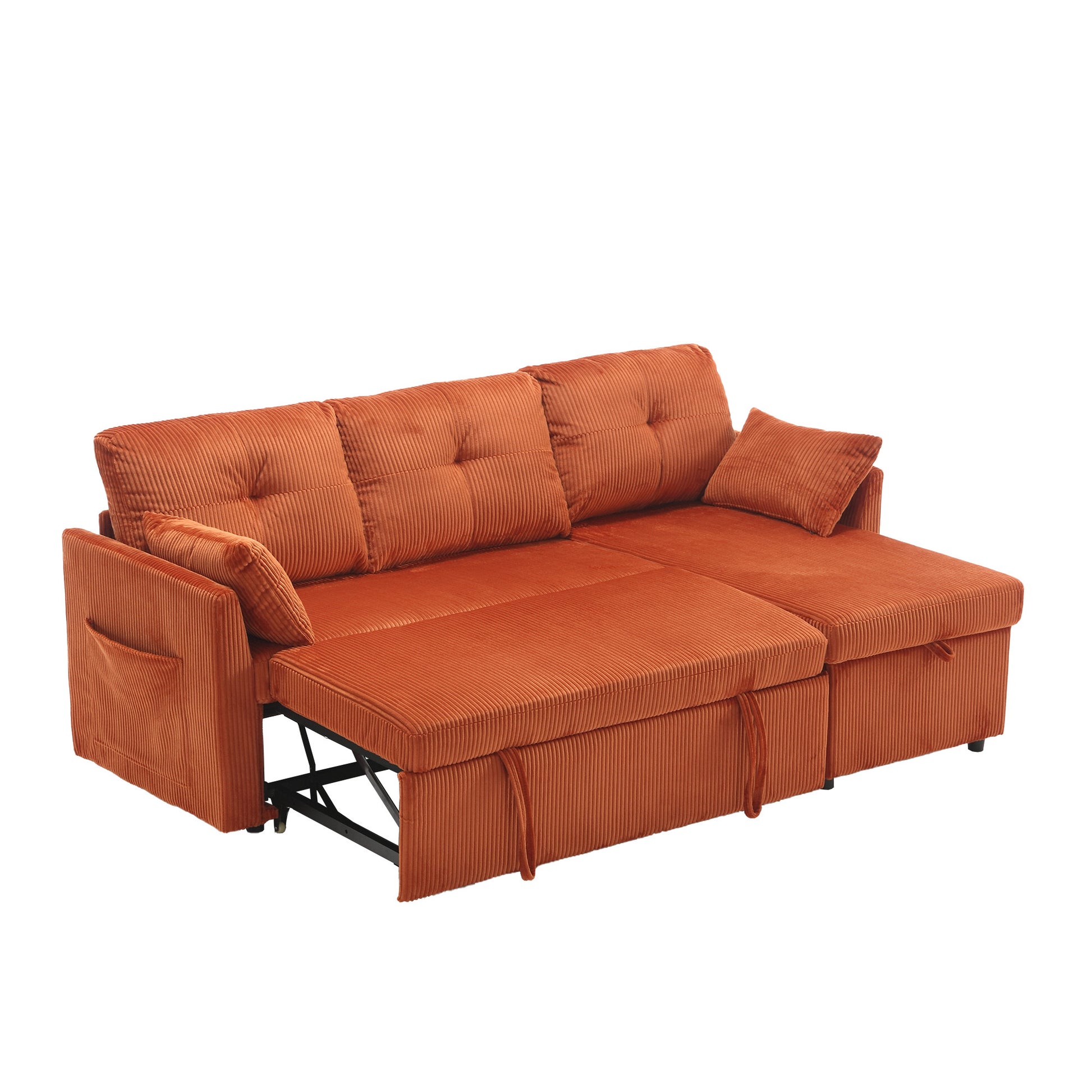 United Modular Sectional Sofa L Shaped Modular Couch With Reversible Chaise Modular Sofa Sectional Couch With Storage Seats Orange Velvet 3 Seat