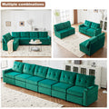 Velvet Modular Combination Sofa With Storage, Living Room Combination Sleeper Sofa Green Green Wood Primary Living Space Cushion Back Extra Heavy Duty Modern Foam Velvet 6 Seat