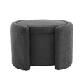 Cozy Boucle Storage Ottoman: Stylish Comfort With Hidden Storage, Grey Wood Primary Living Space Solid Grey With Storage Dark Grey Polyester Polyester Backless Casual Round Internal Storage Armless