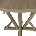 5Pcs Table Set Round Dining Table Solid Wood Modern Farmhouse Rustic Look Distressed Look Wood Grayish Brown Ladder Back Seats 4 Light Brown Dining Room Fixed Table American Design,Farmhouse,French Country,Rustic,Vintage Rubberwood Round Round Dining