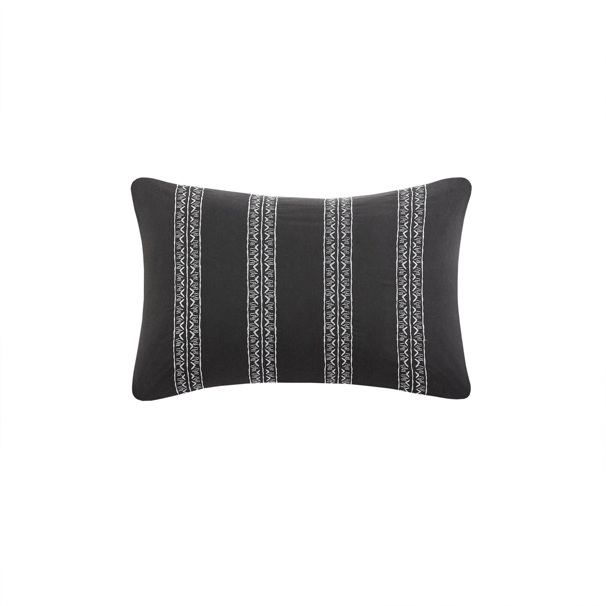 4 Piece Printed Comforter Set With Throw Pillow Black Ivory King Cal King King Black Ivory Polyester