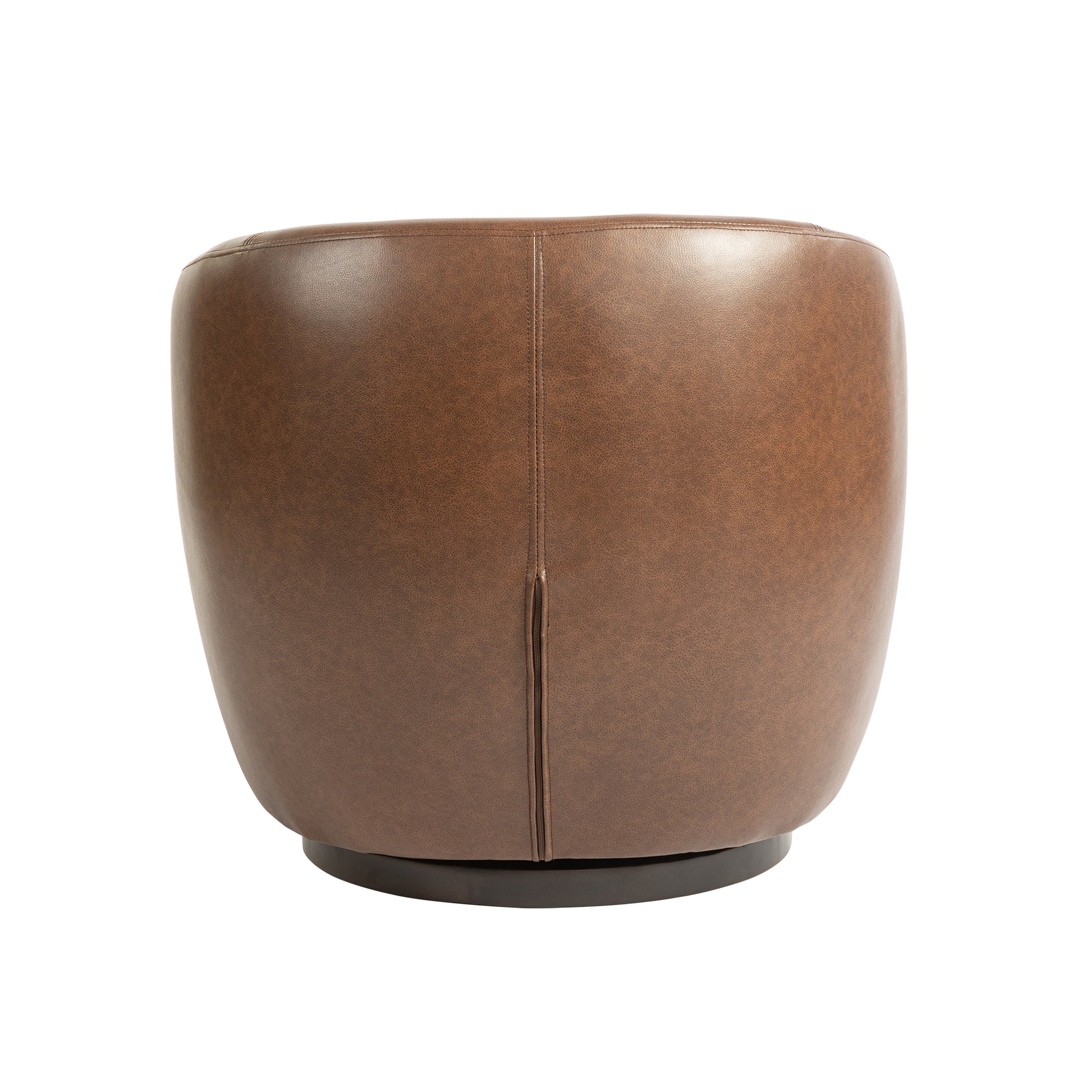 Upholstered Swivel Barrel Armchair With Storage Modern Living Room Side Chair For Bedroom Office Reading Spaces Pu Dark Brown Dark Brown Foam Upholstered