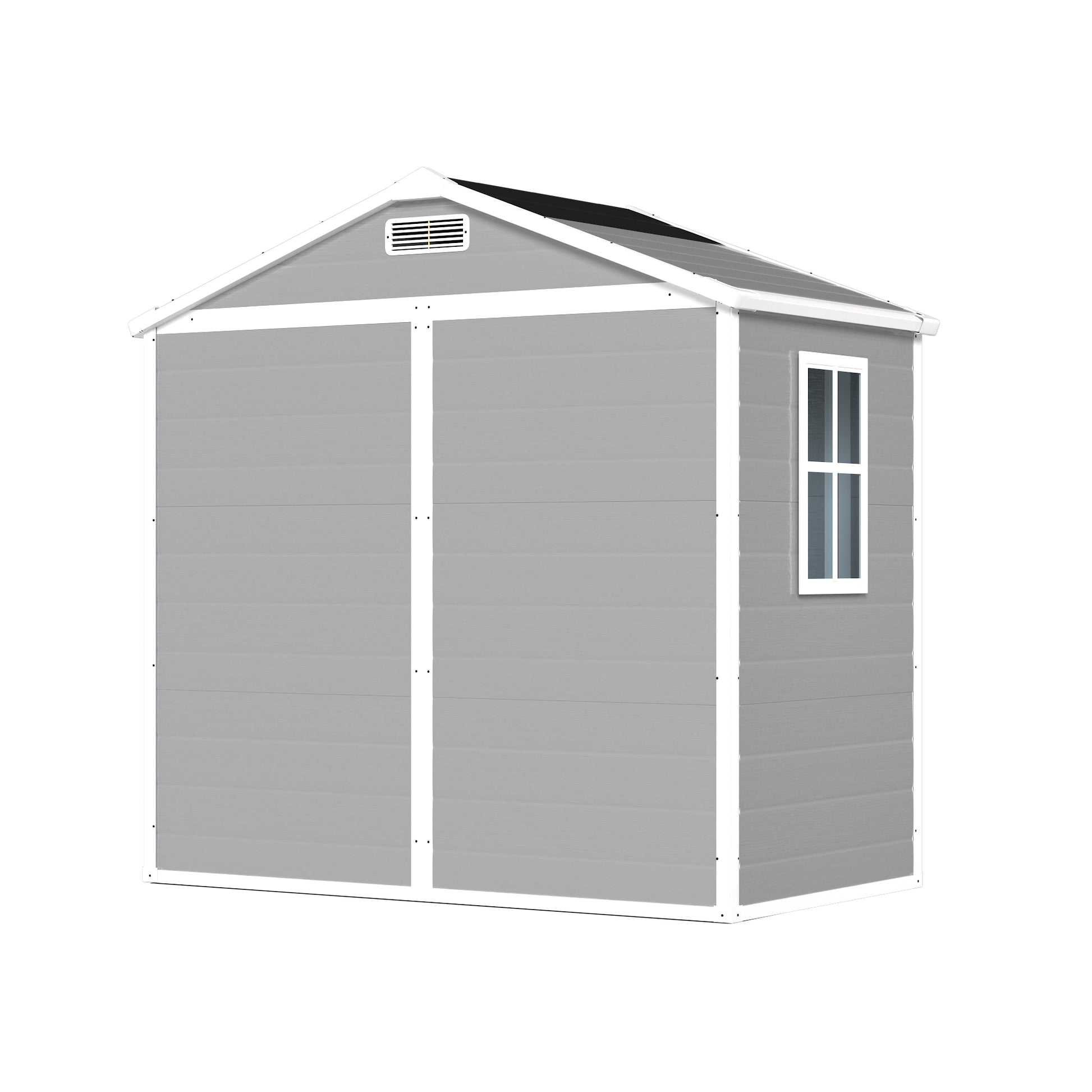 6' X 4.4' Resin Weather Resistant Outdoor Storage Shed With Floor For Garden,Backyard,Pool Tool, Light Grey Gray Polypropylene