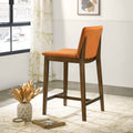 Shannon Counter Chair In Burnt Orange Velvet Solid Brown,Burnt Orange Dining Room Wipe Clean Bar Stools Solid Wood,Velvet