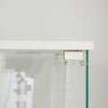 4 Tier Glass Display Cabinet, Single Door Glass Cabinet With Lock And Wheels, Floor Standing Storage Cabinet With 3 Acrylic Shelves For Living Room, Bedroom And Office, White, 15.8