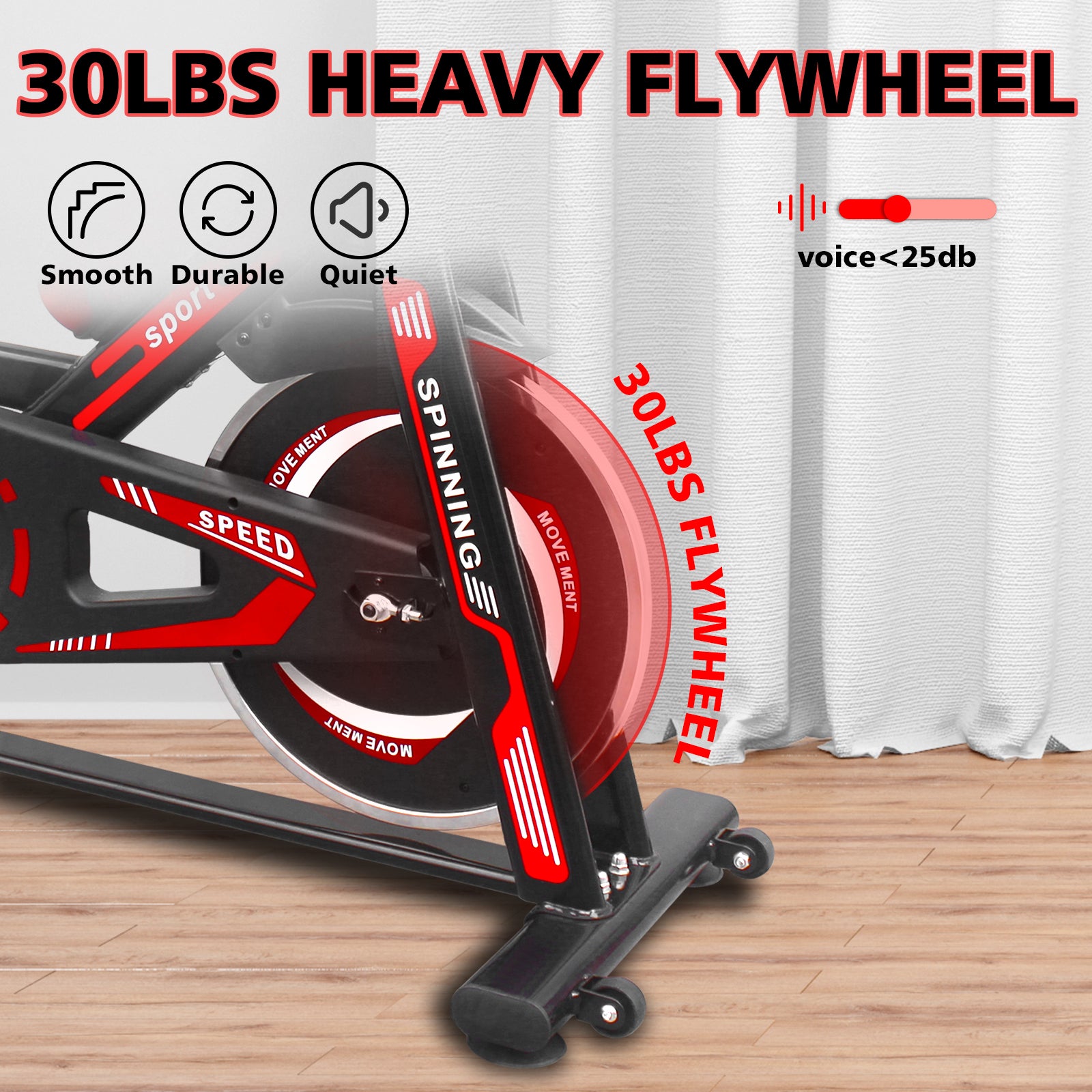 Indoor Exercise Bike Cycling Bike With Comfortable Seat Cushion Black Red Indoor Fitness Black Red Gym Steel