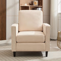 Mid Century Accent Chair ,Modern Linen Fabric Armchair For Living Room,Double Side Pockets, Comfortable And Padded Reading Feature Sofa Chair, Suitable For Bedrooms, Living Rooms, And Offices,Beige Beige Linen