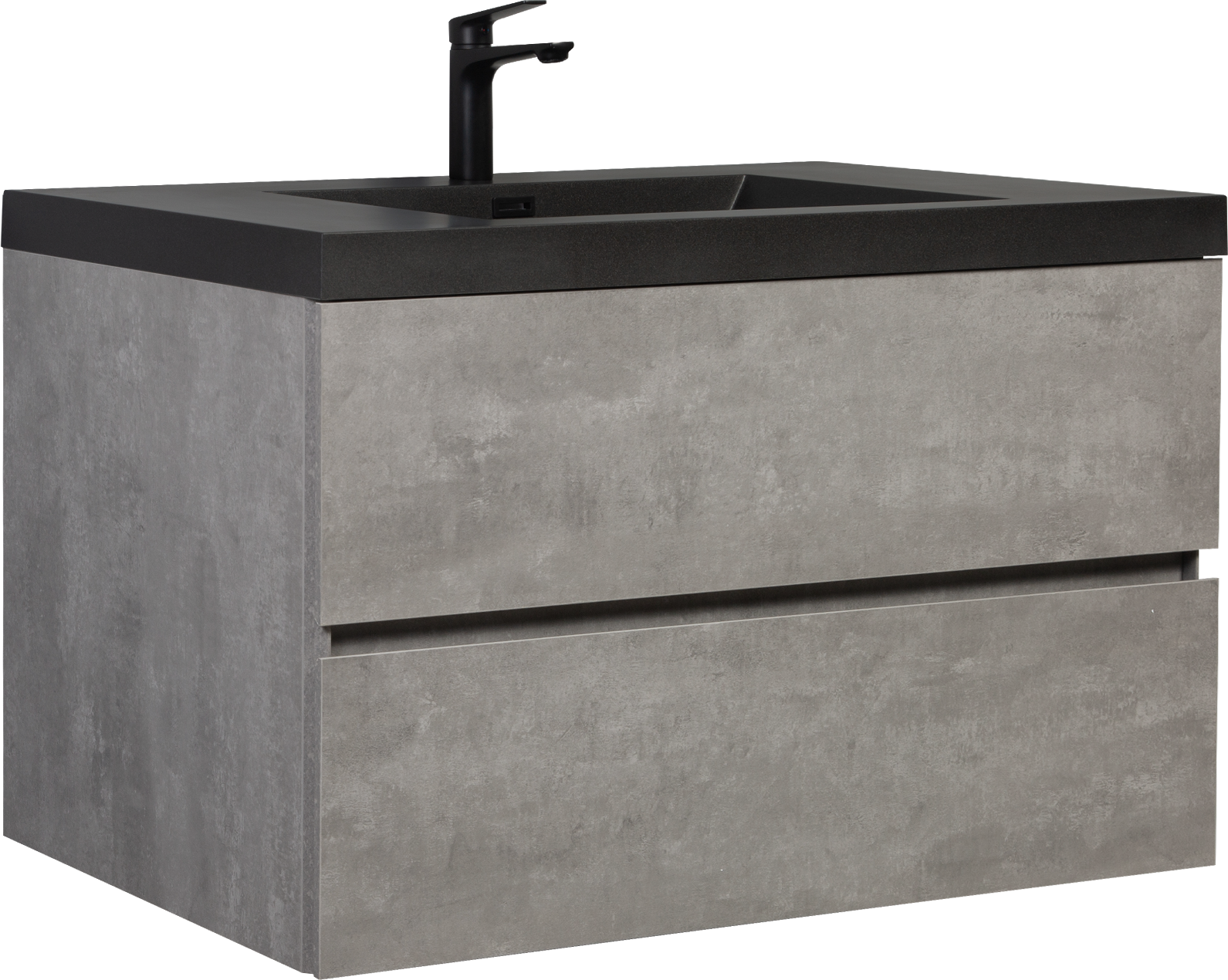 42" Floating Bathroom Vanity With Sink, Modern Wall Mounted Bathroom Storage Vanity Cabinet With Black Quartz Sand Top Basin And Soft Close Drawers, Grey 24V12 42Gr 2 Grey Wall Mounted Melamine