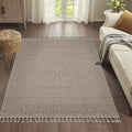 Naar Guros Collection 8X10 Beige Medallion Indoor Outdoor Area Rug Beige Polypropylene