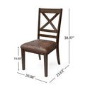 Dining Chairs Set Of 2, Brown Brown Set Of 2 Rubber Wood