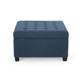 Isabella Ottoman Navy Blue Fabric