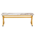 A Modern Minimalist Style Marble Patterned Coffee Table With Golden Metal Legs. Computer Desk. Game Table. Tea Table. Ct Xx Gold Sintered Stone