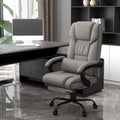 Vinsetto High Back Vibration Massage Office Chair With 6 Points Remote Gray Faux Leather