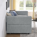 Daybed With Trundle Upholstered Tufted Sofa Bed, Twin Size, Boucle Fabric, Grey 83