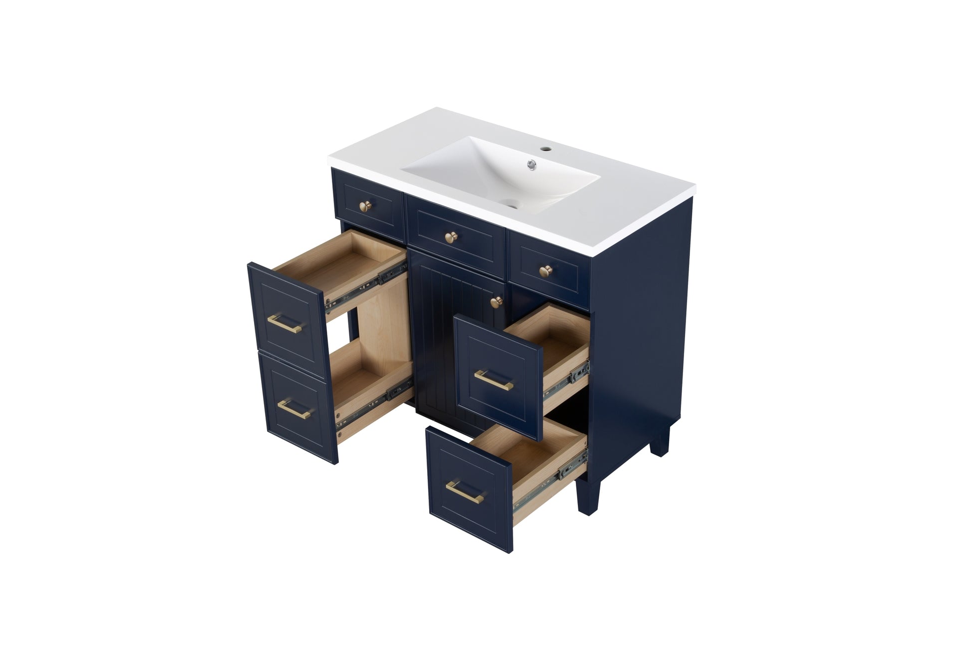 36" Bathroom Cabinet Only, Without Basin, 23V07 36Nb Navy Blue Mdf