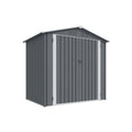 Outdoor Storage Shed 6 X 4 Ft Large Metal Tool Sheds, Heavy Duty Storage House With Sliding Doors With Air Vent For Backyard Patio Lawn To Store Bikes, Tools, Lawnmowers Grey Grey Rectangular No